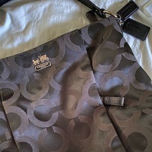 Coach Sateen Hobo Shoulder Bag/Purse Black #21121